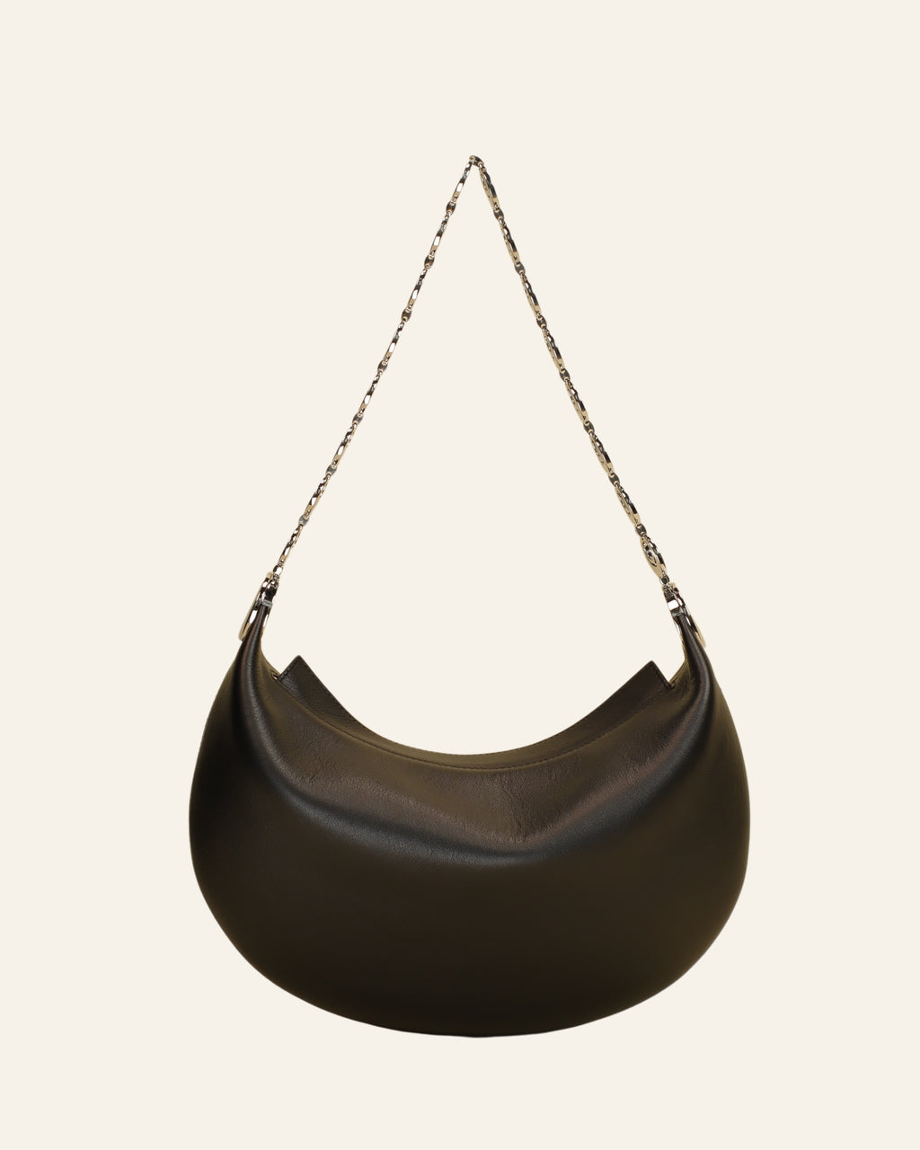 Luna Bag | Oversized Black with Silver Chain