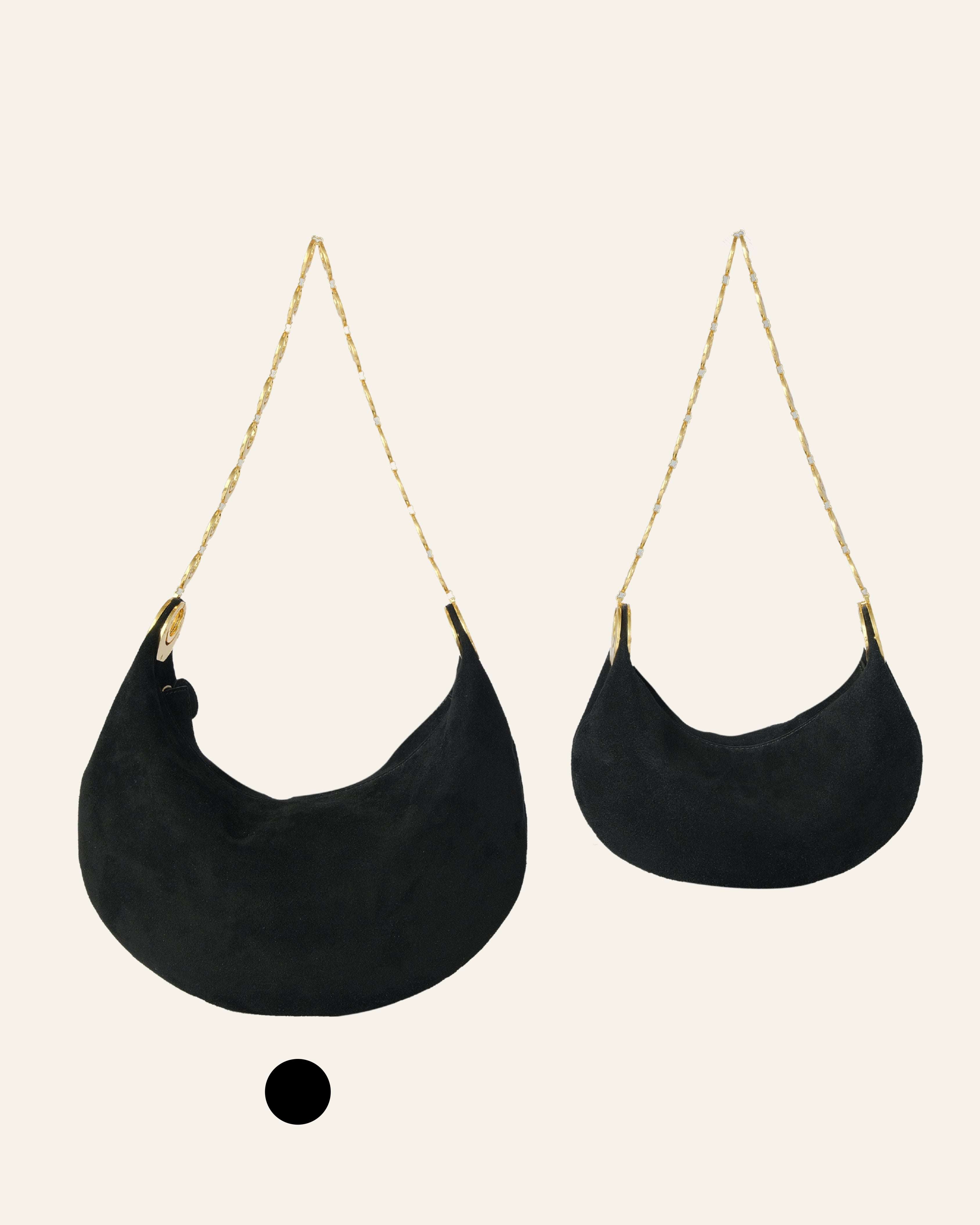 Luna Bag | Oversized Black with Gold Chain