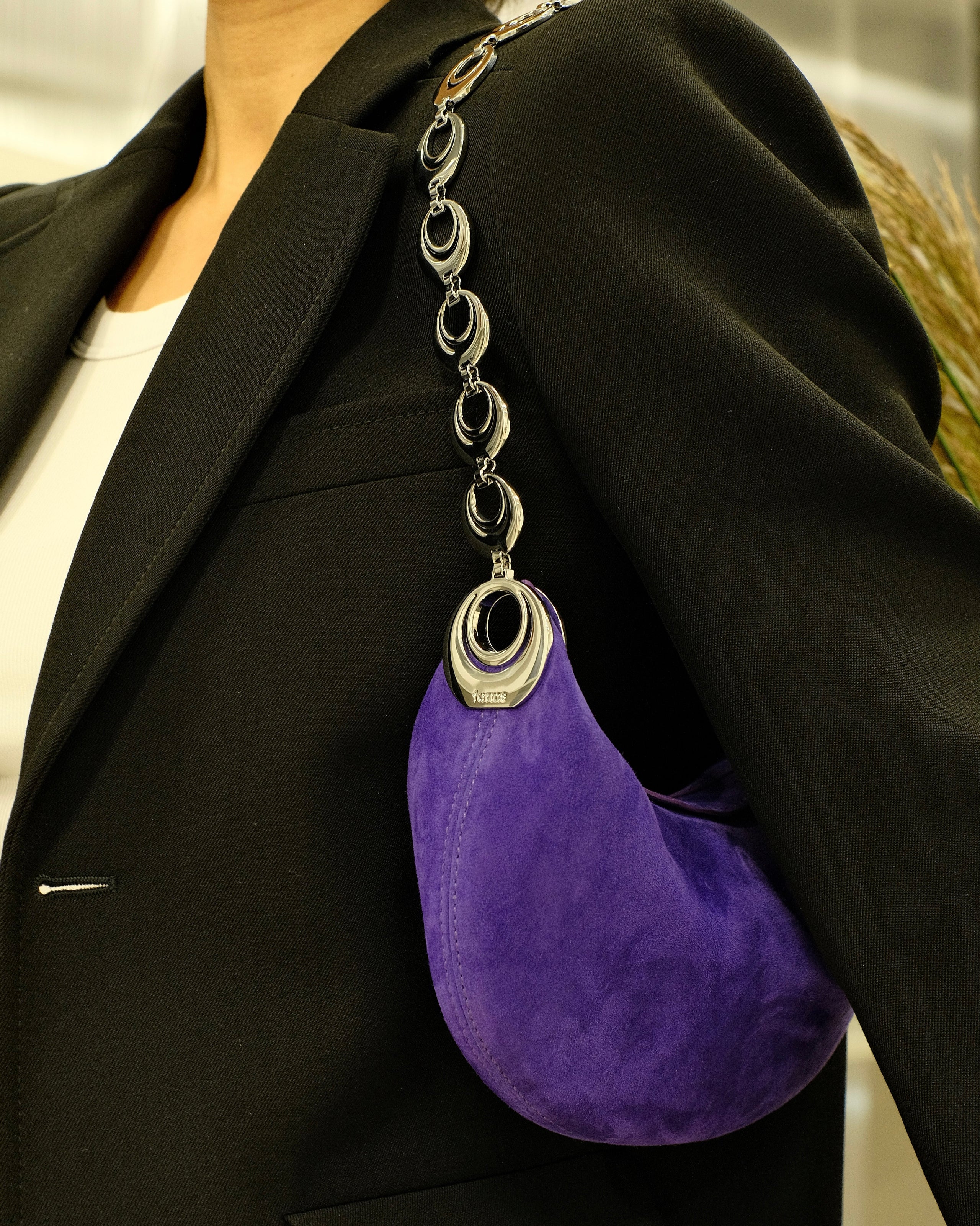 Luna Bag | Small Purple with Silver Chain