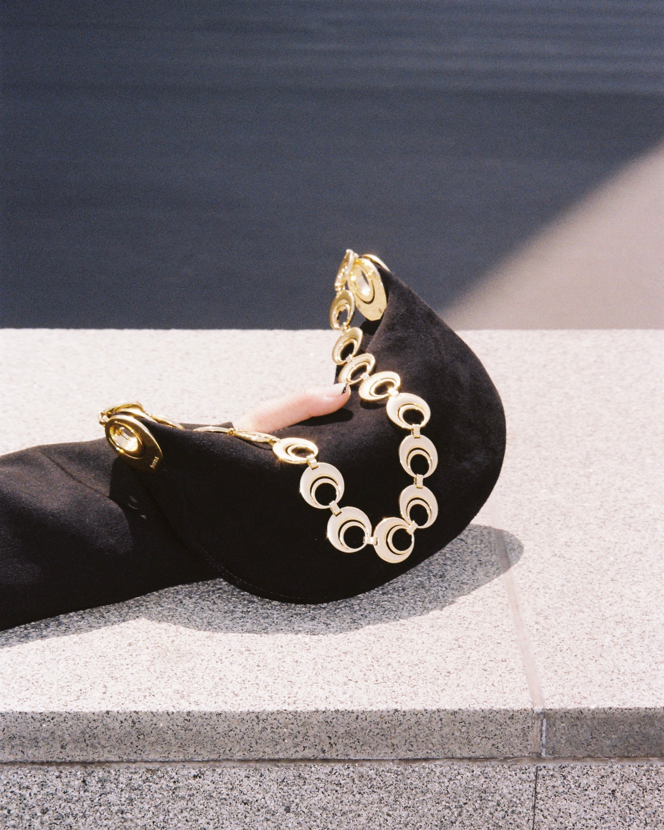 Luna Bag | Small Black with Gold Chain