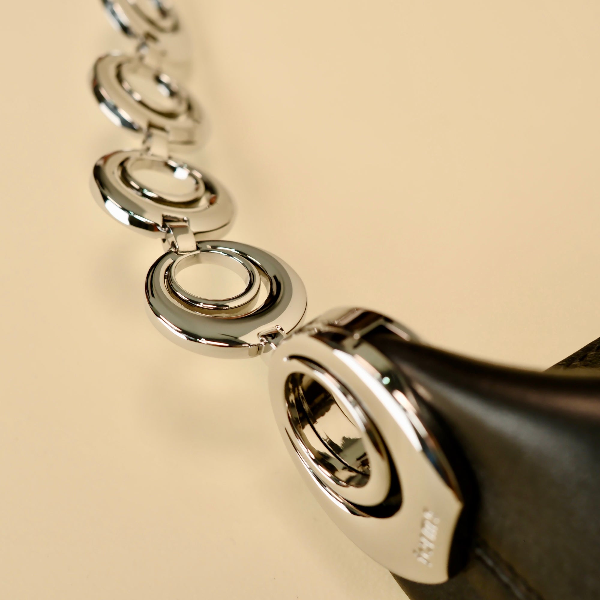 Luna Bag | Oversized Black with Silver Chain