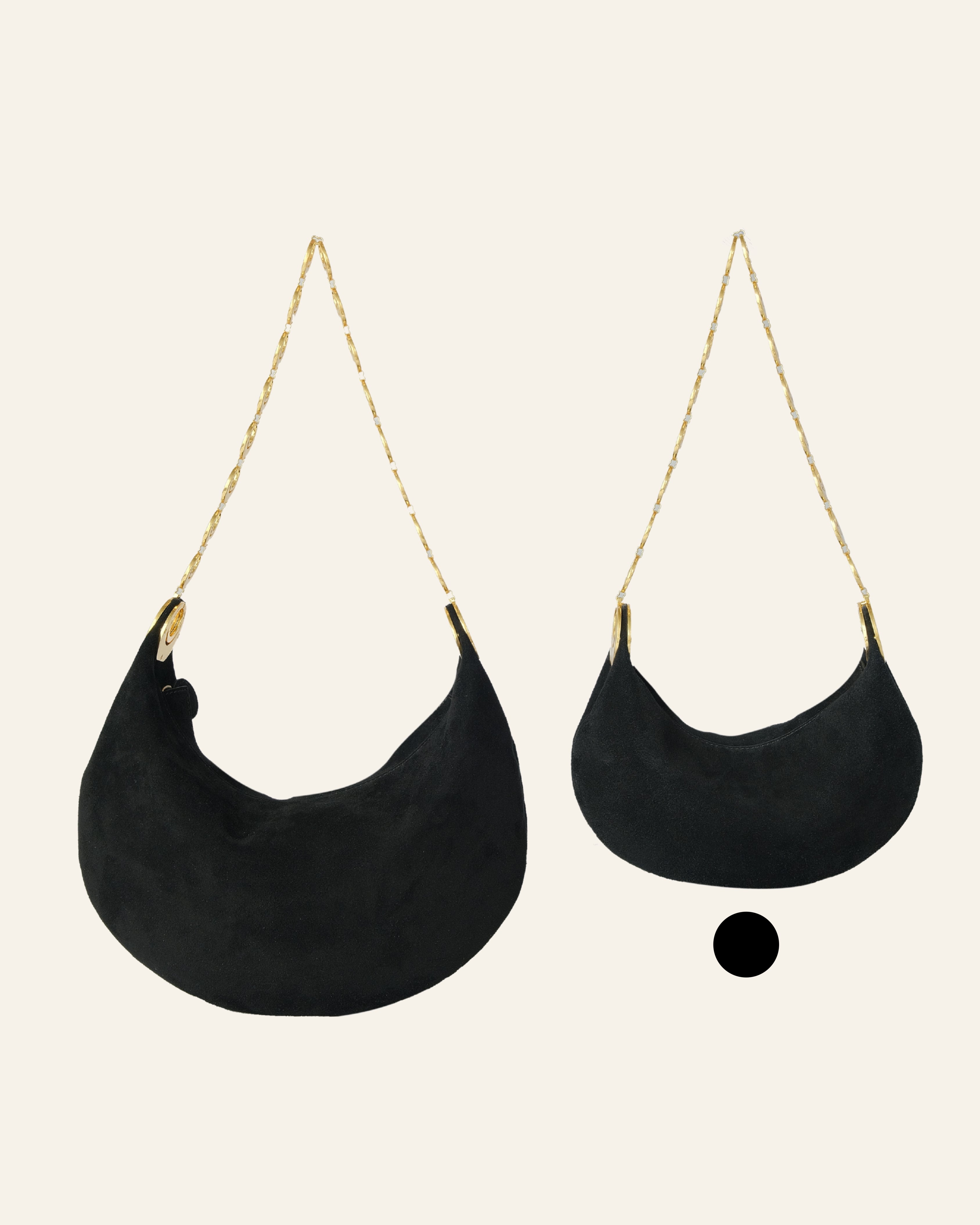 Luna Bag | Small Black with Gold Chain
