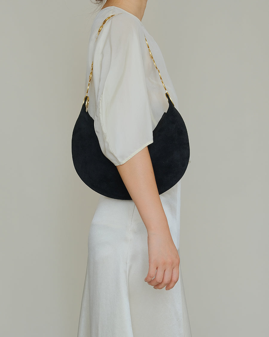 Luna Bag | Oversized Black with Gold Chain